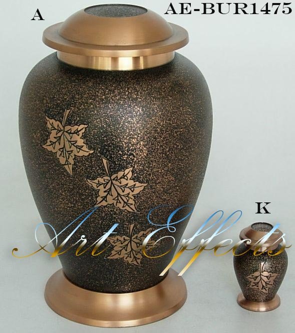 Manufacturers Exporters and Wholesale Suppliers of Textured Bronze Falling Leaves Brass Cremation Urn Farrukhabad Uttar Pradesh